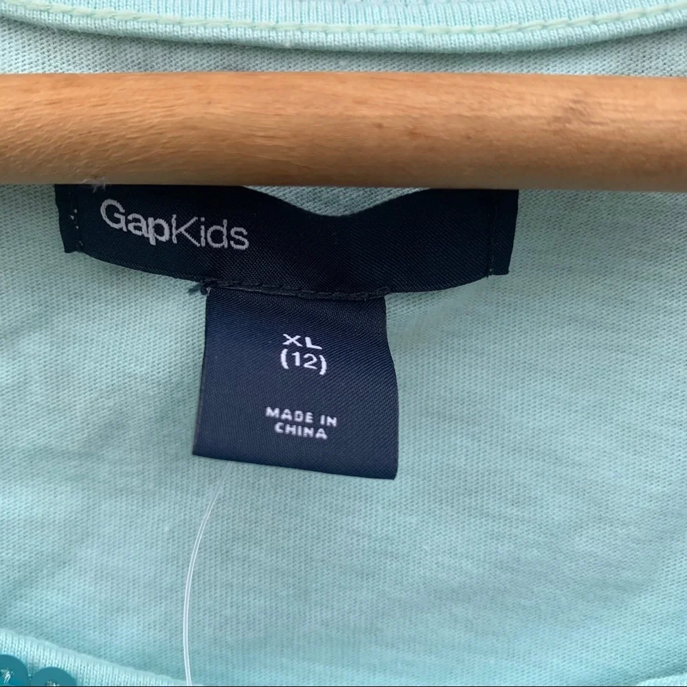 Gap Kids sequined teal and yellow green star gogo dress- size 12- NWOT